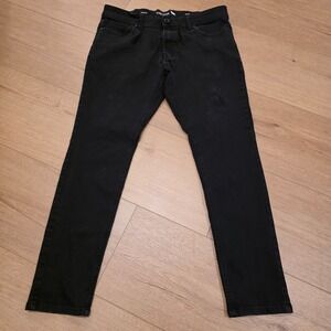 Stone Falcon Jeans Mens 36x32 (34x30 Actual) Black Slim Fit Stretch Denim Pants